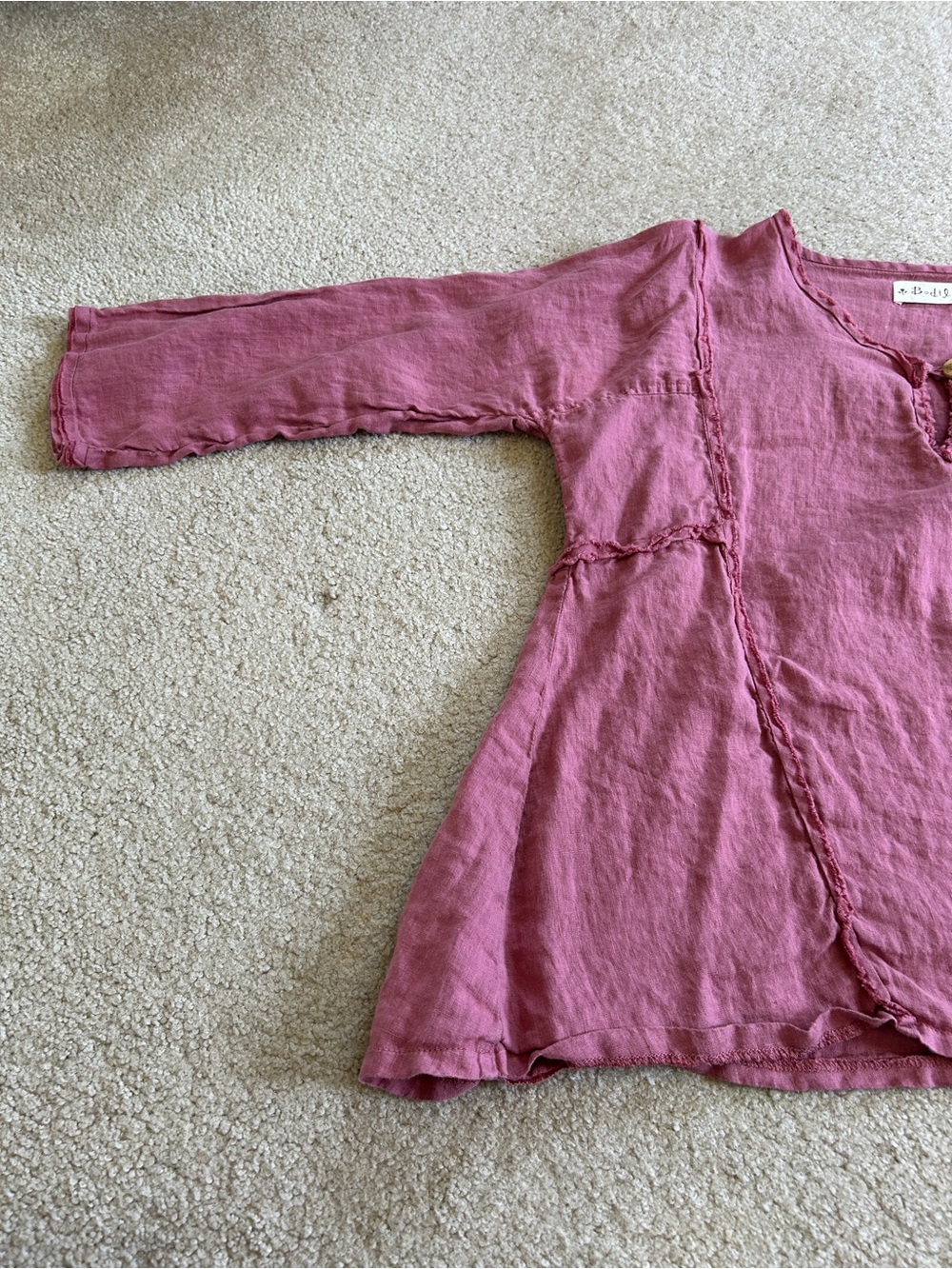 Relaxed Boho Tunic Top in Dusty Rose - Picture 4 of 6